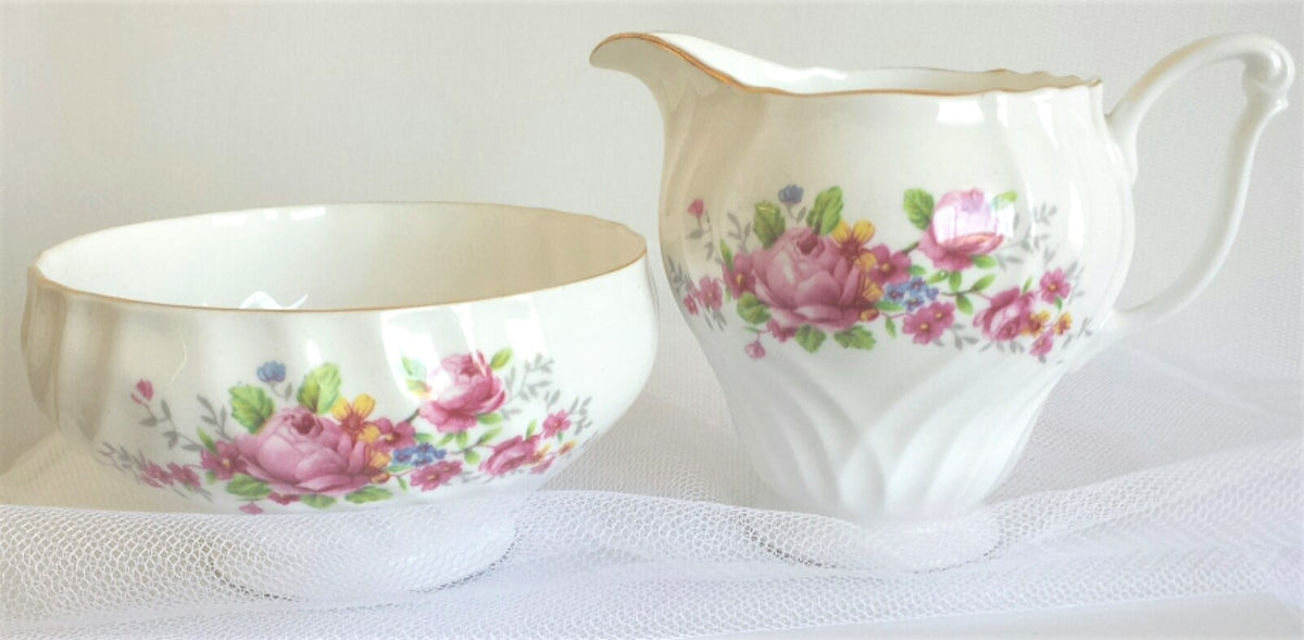 Queen Anne Matching Creamer & Sugar Bowl Queens and Daughters