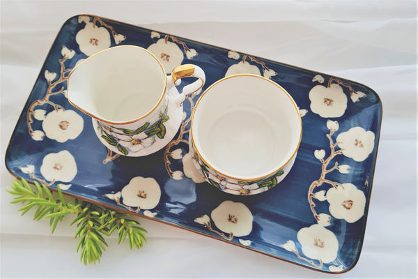 Royal Windsor Creamer & Sugar Bowl with Stoneware Tray