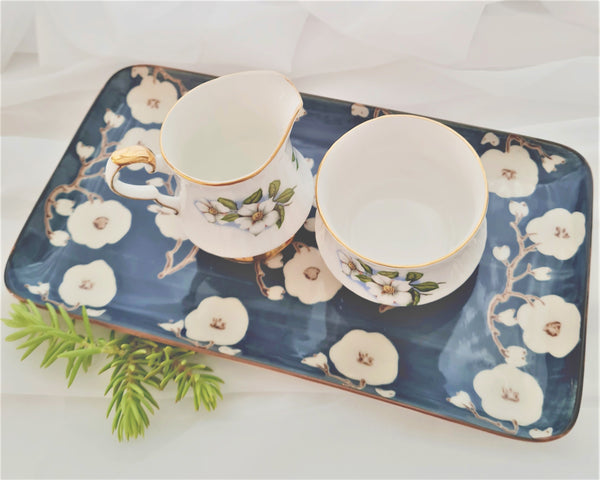 Royal Windsor Creamer & Sugar Bowl with Stoneware Tray