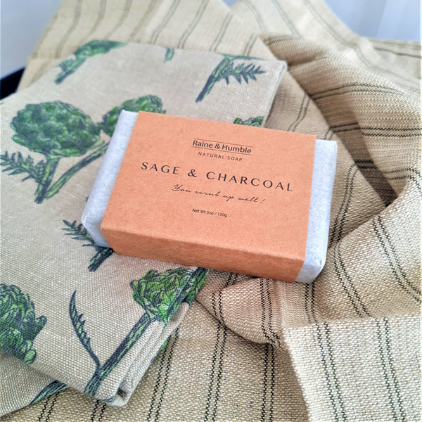 Artichoke Tea Towel Pack - Burnt Olive with Soap