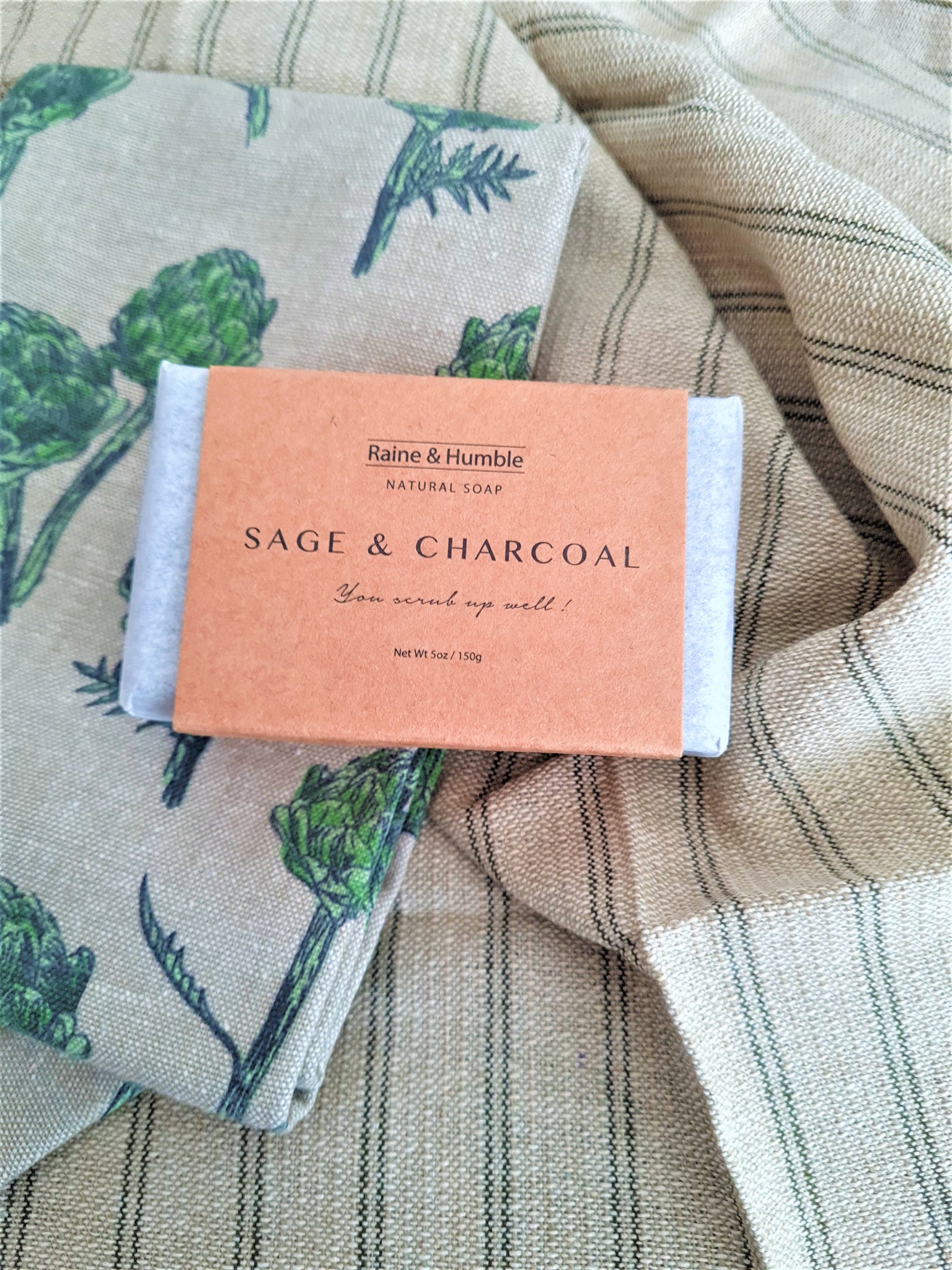 Artichoke Tea Towel Pack - Burnt Olive with Soap