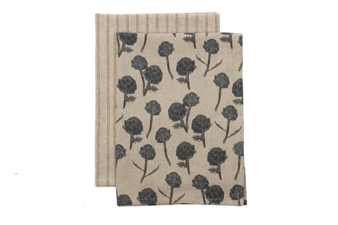 Artichoke Tea Towel Pack - Dark Slate with Soap