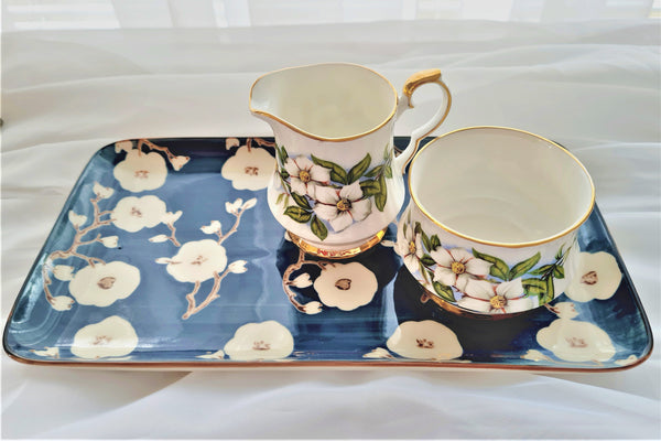 Royal Windsor Creamer & Sugar Bowl with Stoneware Tray