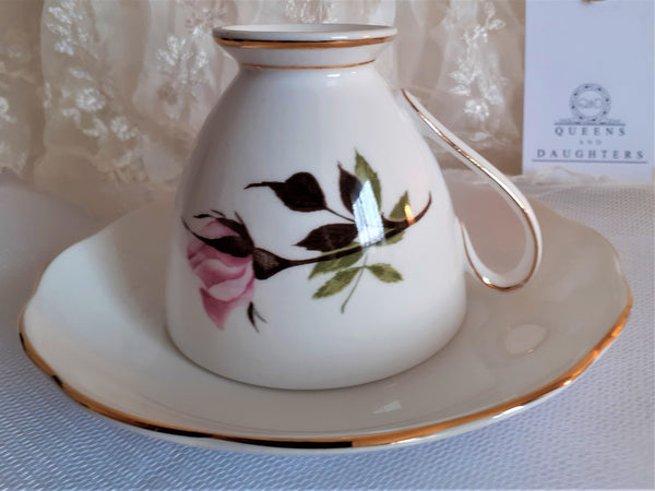 Queen Anne 'Showgirl' Cup & Roslyn Saucer with Sample Tea