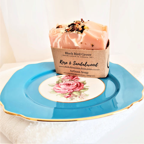 Windsor Dish with Rose & Sandalwood Artisan Soap