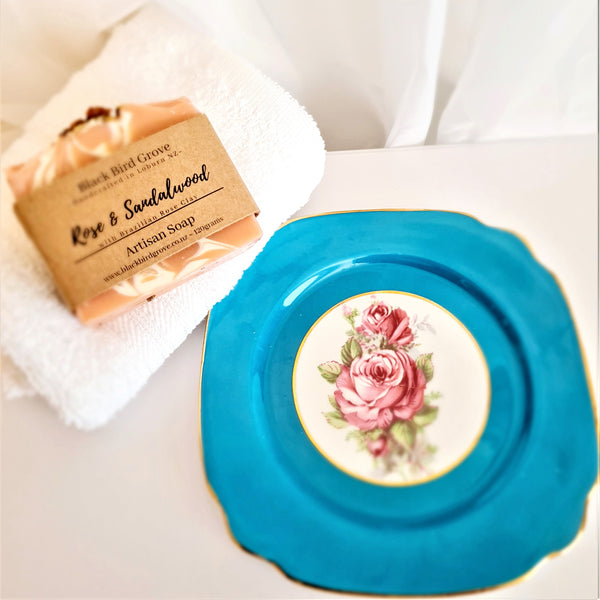 Windsor Dish with Rose & Sandalwood Artisan Soap