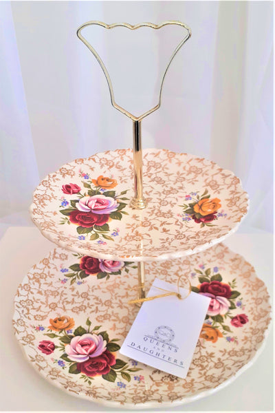 Old Foley Two Tier Cake Stand