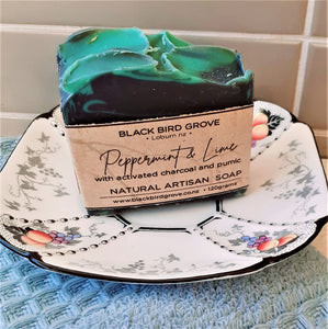 Shelley Dish with Peppermint & Lime Artisan Soap